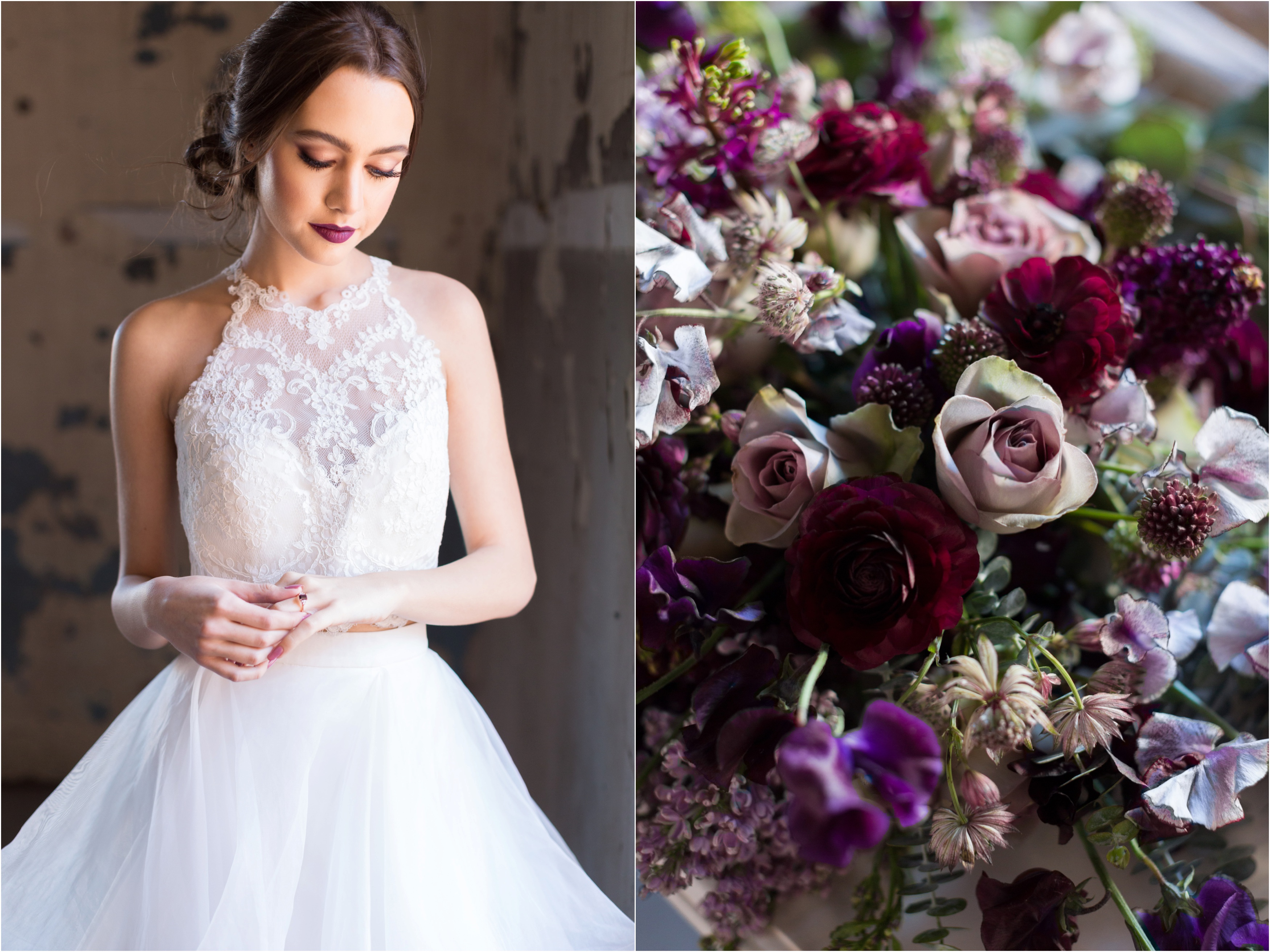 Purple wedding bouquet 