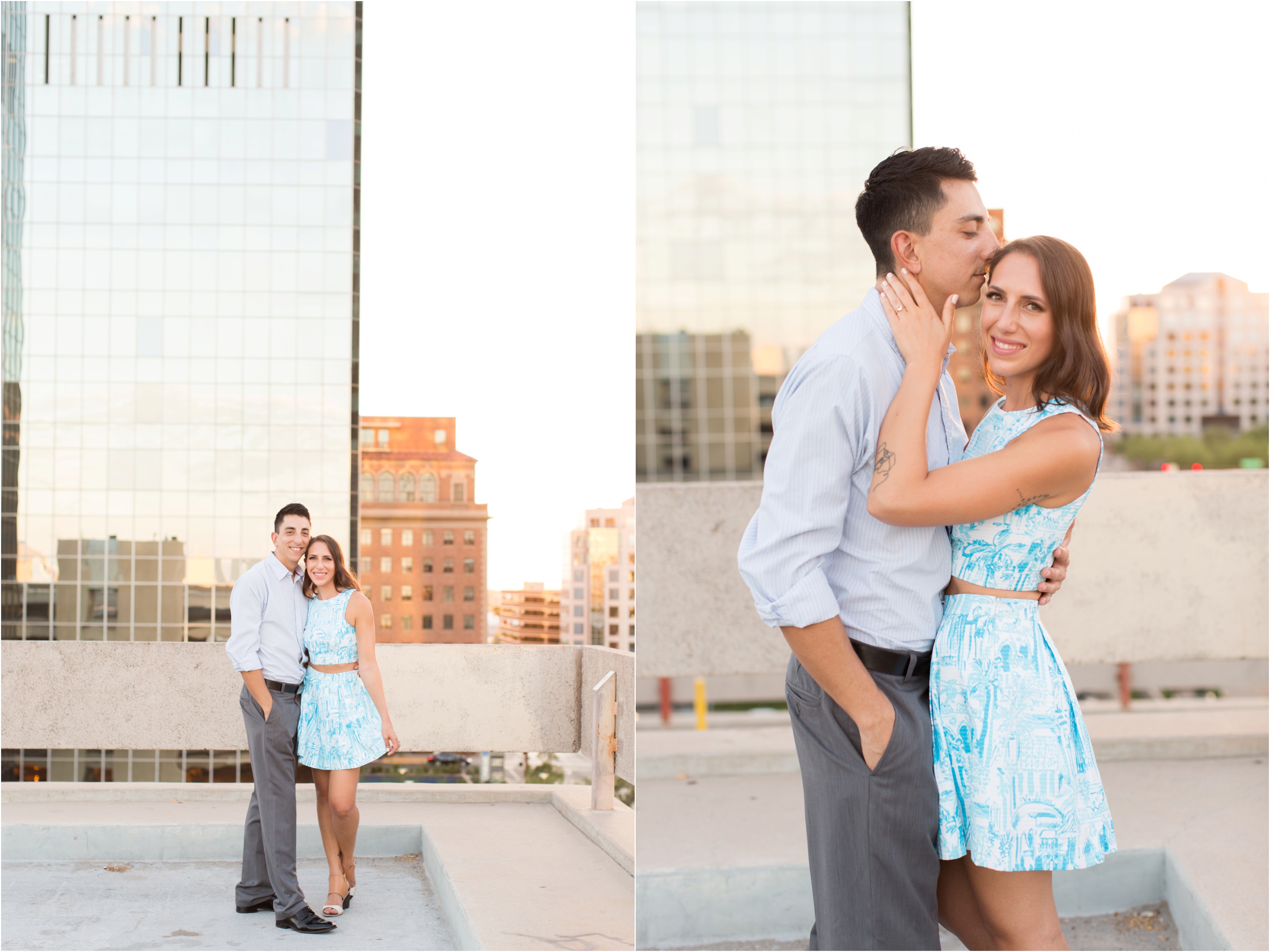 Rooftop engagement photos in Downtown phoenix