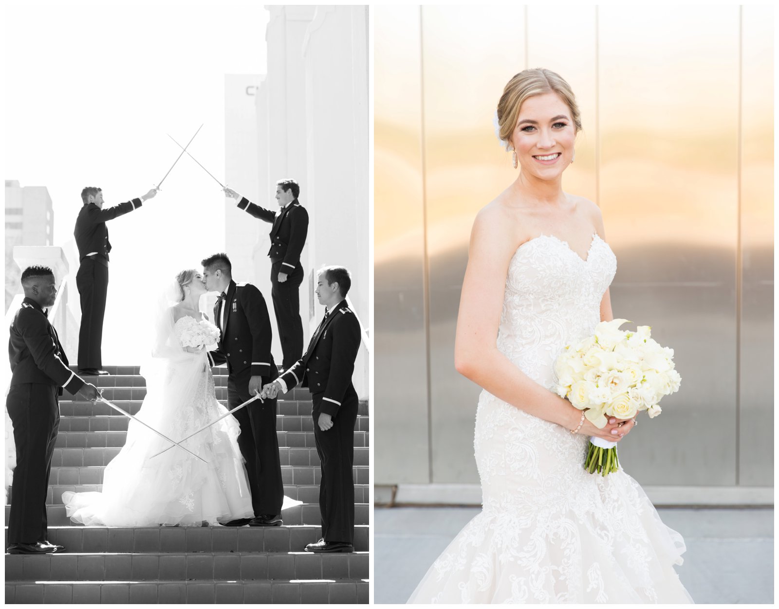 Elegant bride photograph with portrait of bride and groom