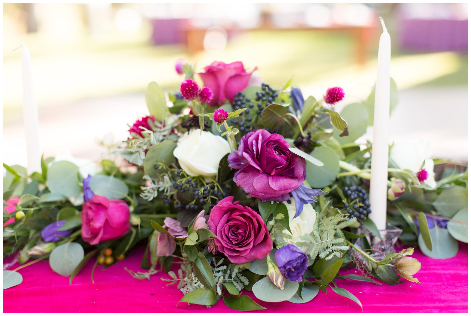 Pink floral themed wedding