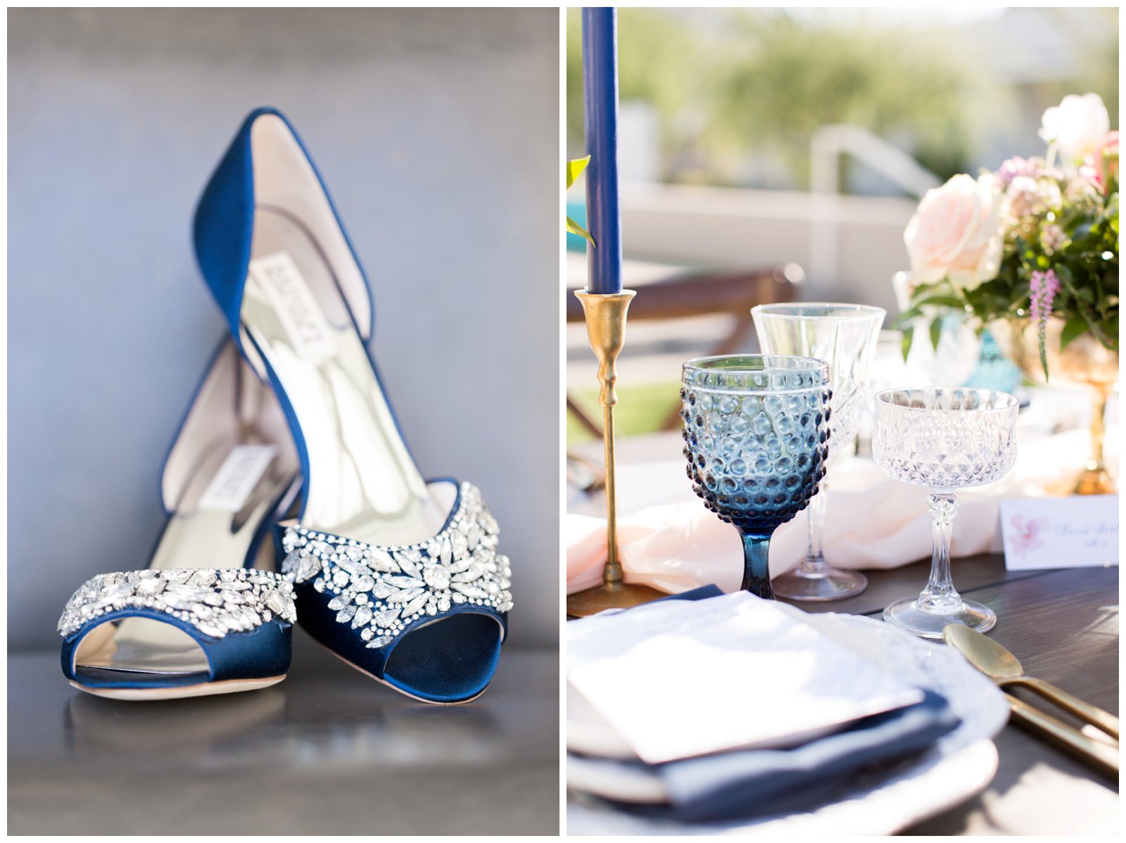 Blue themed wedding details