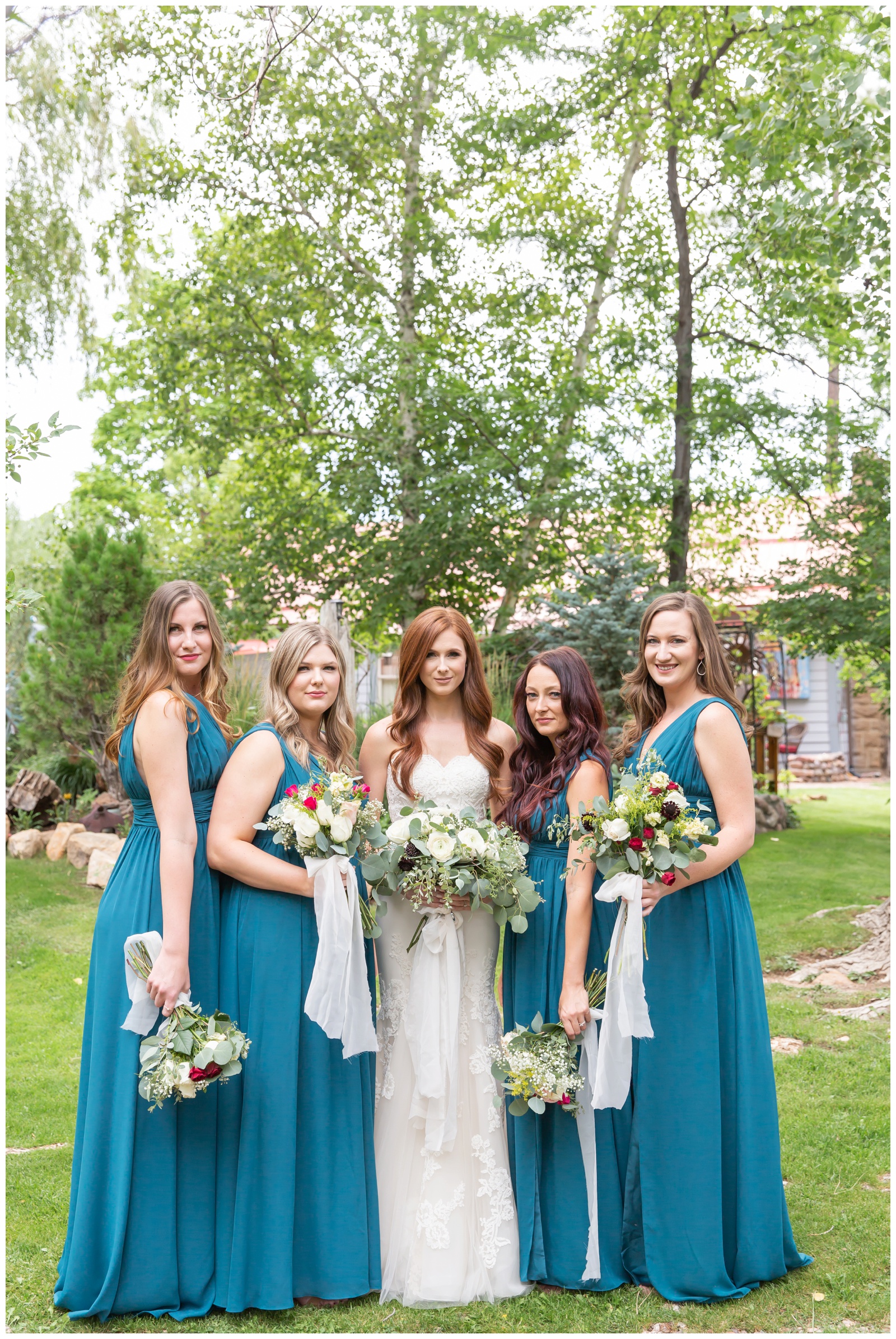 teal blue bridesmaid dresses at pintop arizona
