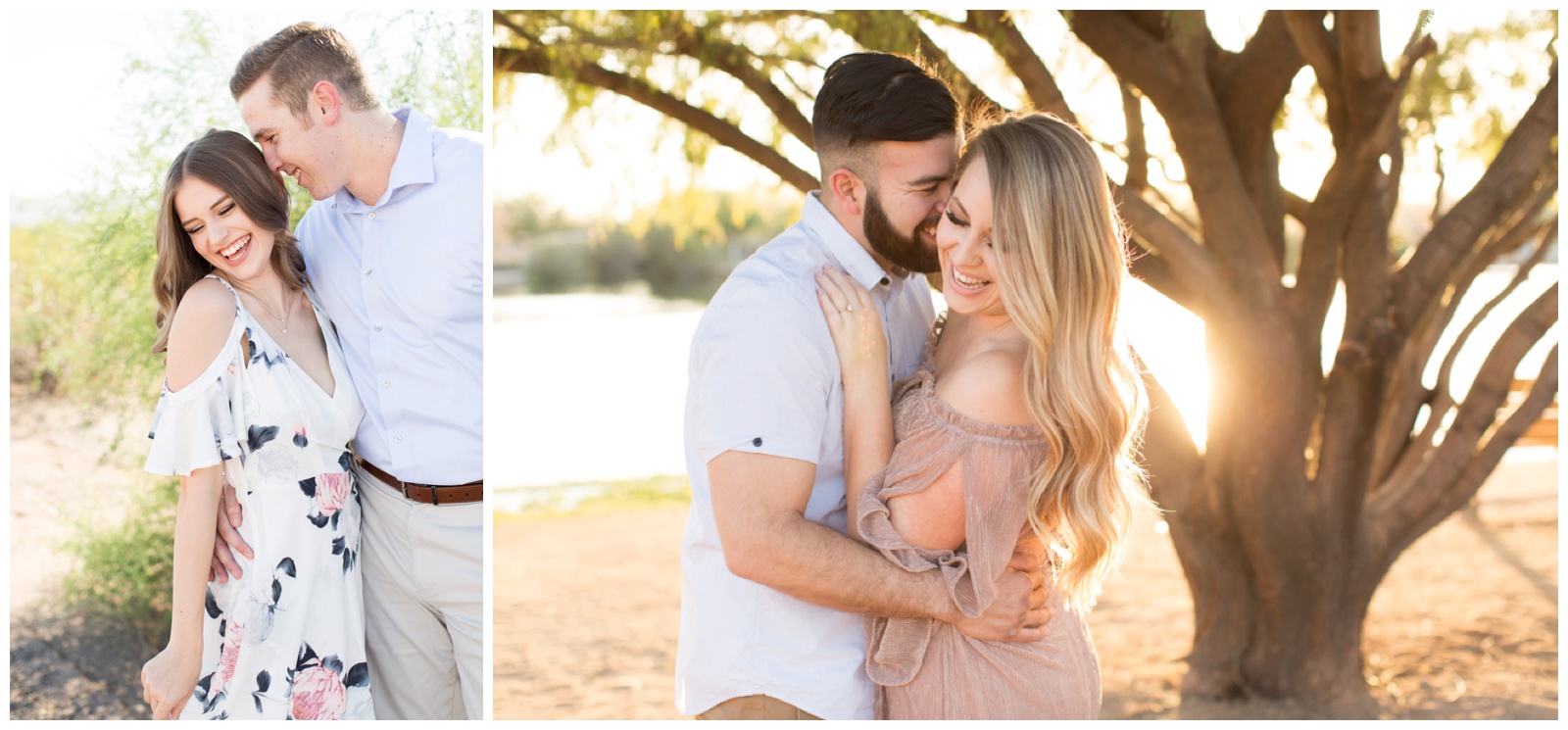 candid engagement photos of bride and groom