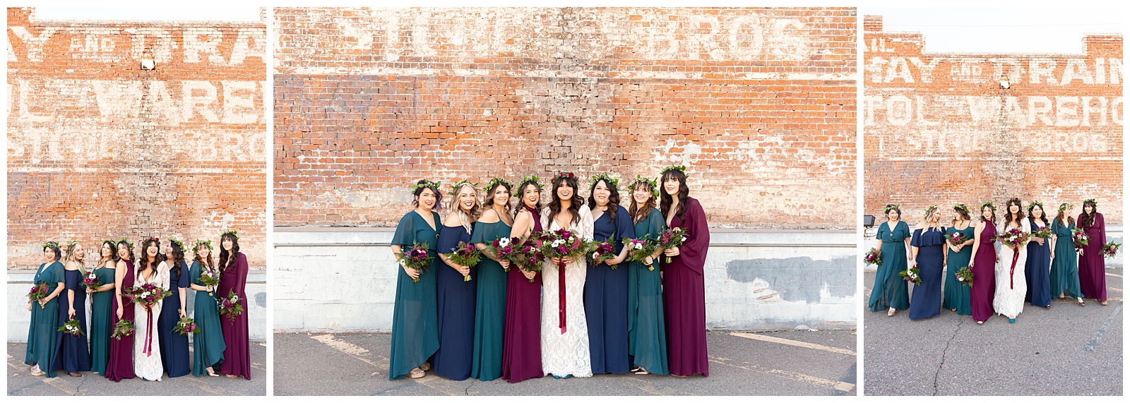 Jewel Tone bridesmaid dresses captured by Phoenix Photographer Riane Roberts