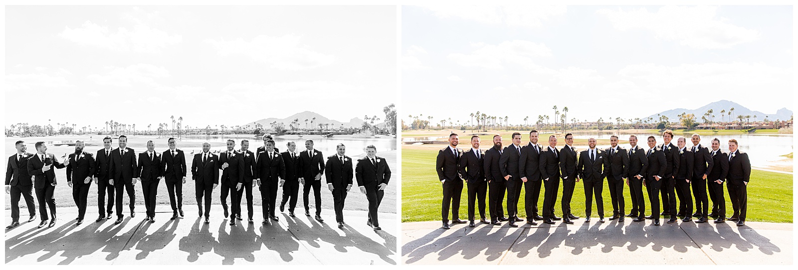 Groomsmen photo at Black Tie Wedding at McCormick Ranch Golf Club, Scottsdale AZ