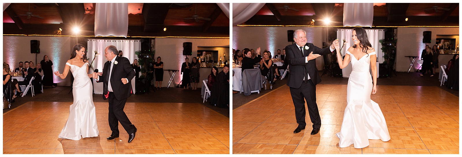 Father of the bride and bride dancing