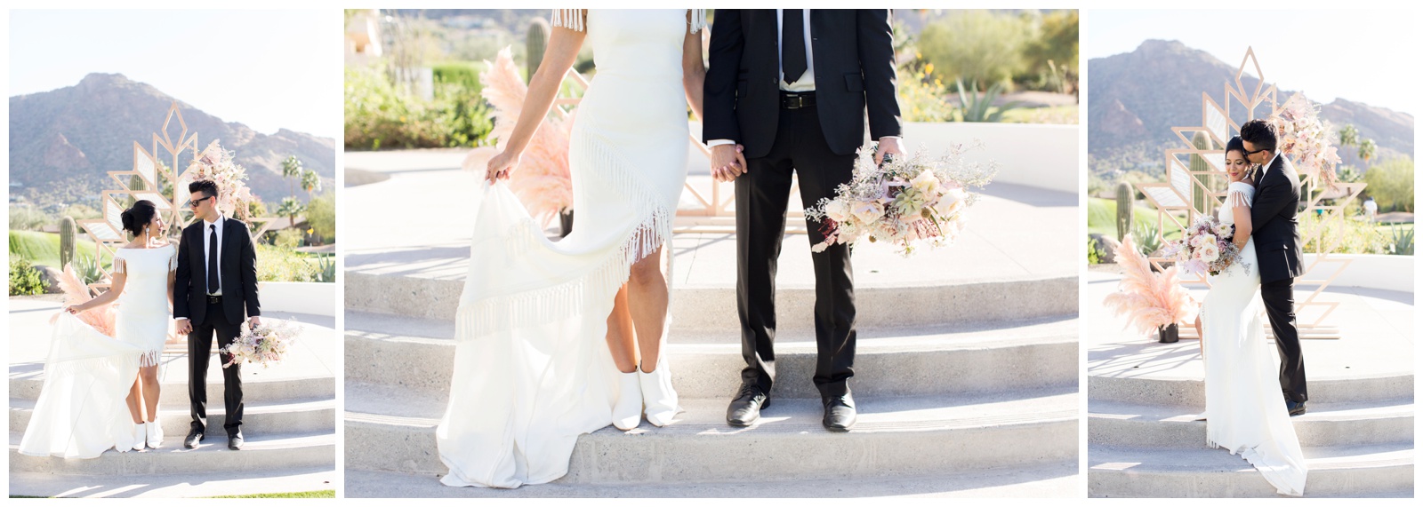 cool and trendy wedding photos at Mountain Shadows Resort